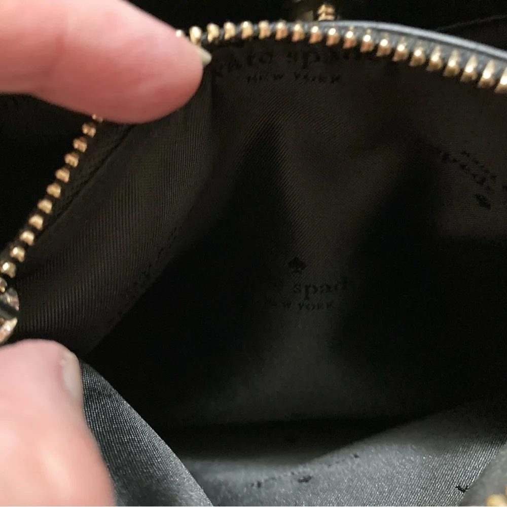 kate spade Black Pebbled Leather Satchel with Gold Logo